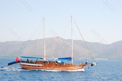 Old wooden yacht
