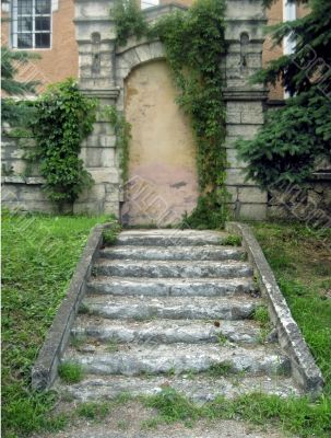 Old stairway to church
