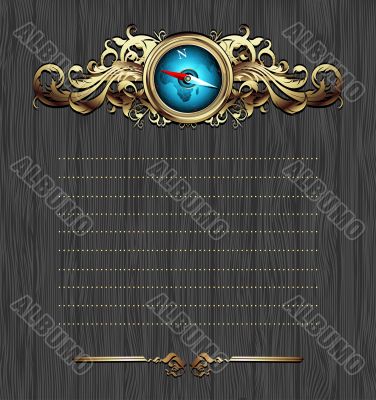 compass with ornate frame