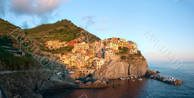 Manarola at the sunset