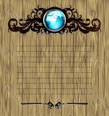 world with ornate frame