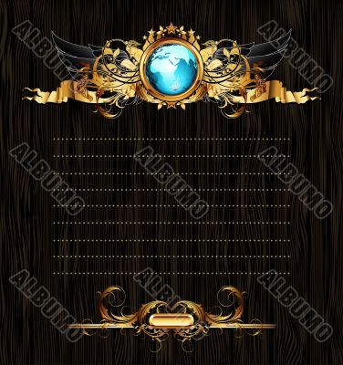 world with ornate frame