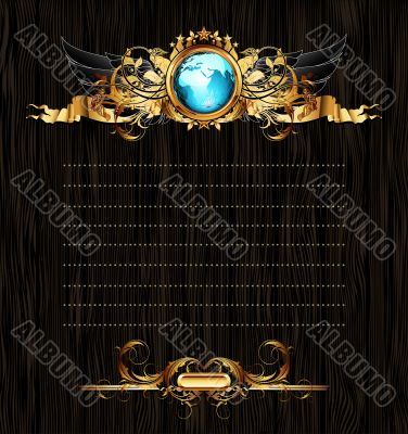 world with ornate frame