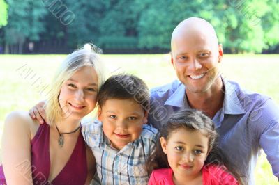 Group portrait of a happy family