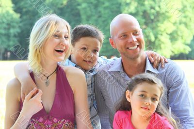 Group portrait of a happy family