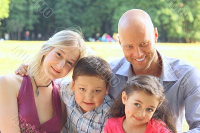 Group portrait of a happy family