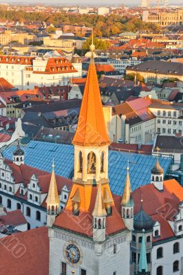 Old Munich city hall tower