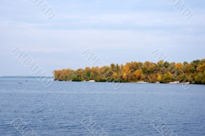 Colorful trees at the river