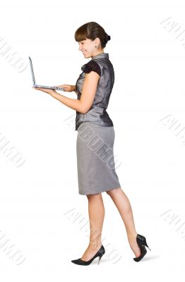Beautiful businesswoman with laptop