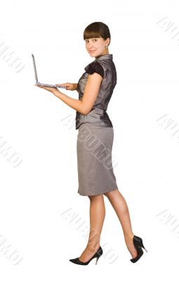 Beautiful girl with laptop