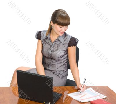 Beautiful businesswoman with laptop