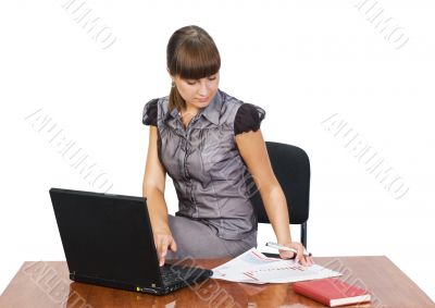 Beautiful businesswoman with laptop