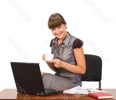 beautiful girl with laptop