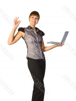 Beautiful businesswoman with laptop