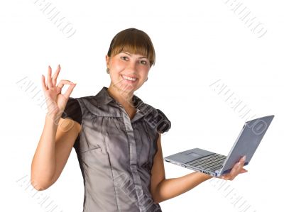 Beautiful businesswoman with laptop