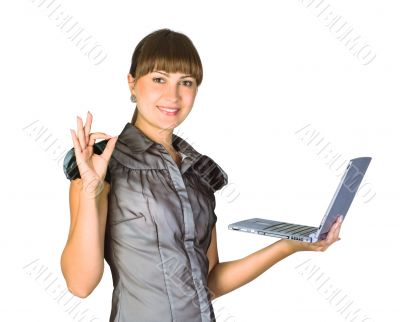 beautiful girl with laptop