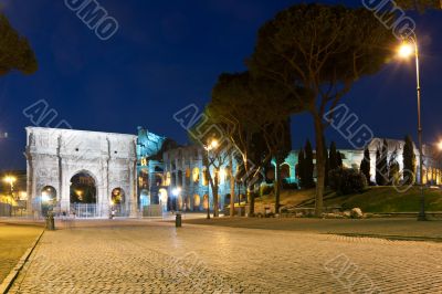 Arch of Constantine and Colosseum