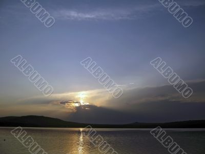 Sunset. Tambukan lake. Summer