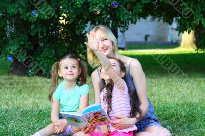 Young mum with children