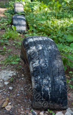 Three old tires