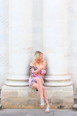 The young girl in park