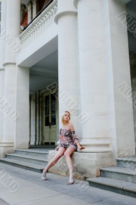 The young girl in park