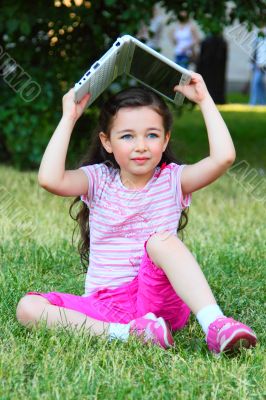 The little girl with the laptop