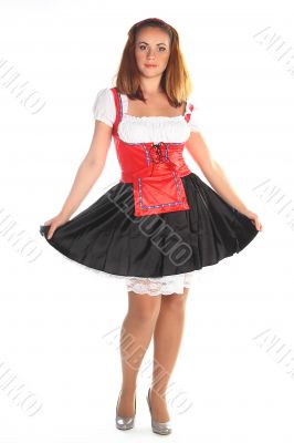The girl in a traditional Bavarian dress