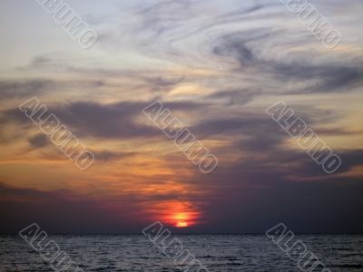 Sunset over the sea