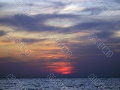 Sunset over the sea