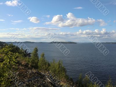 Ladoga lake from high island