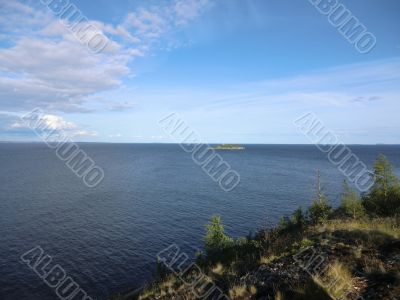 Ladoga lake from high island