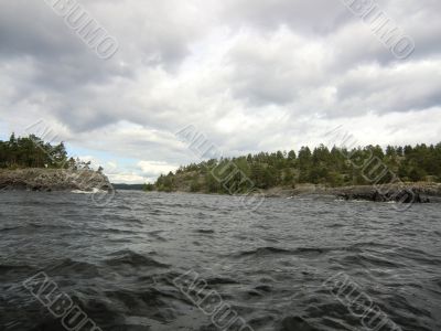 Small silent bay on Ladoga lake