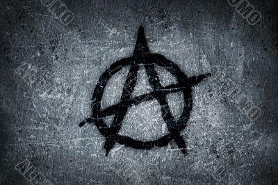 anarchy symbol on wall