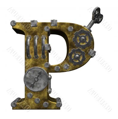 steampunk letter p