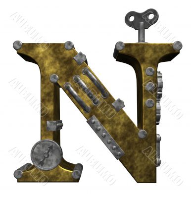 steampunk letter n