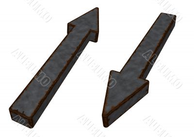 rusty metal arrows