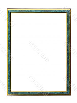 Malachite frame with gold trim for a picture