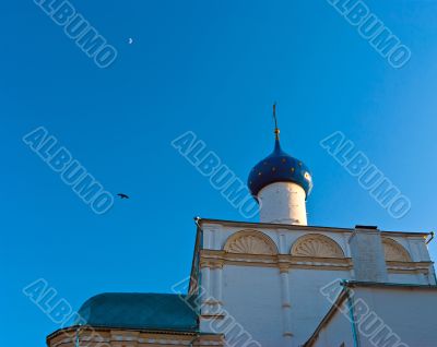 Sky view with dome of russian church