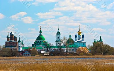View of Russian historic town Rostov on spring