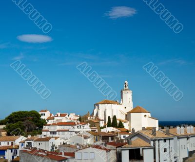 Cadaques. Mediterranean town silhouette