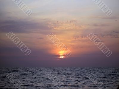 Sunset over the sea