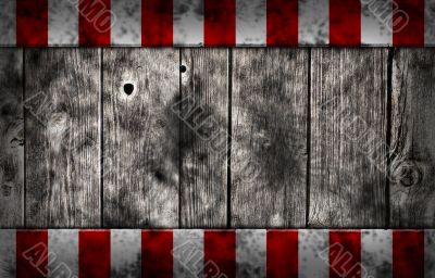 planks with warning stripes