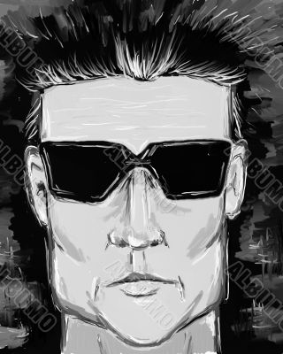 face behind sun glasses