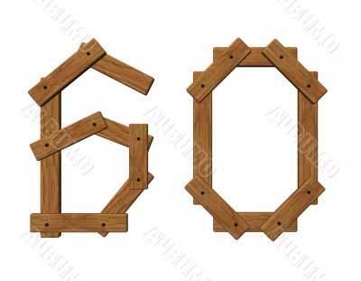 wooden number sixty