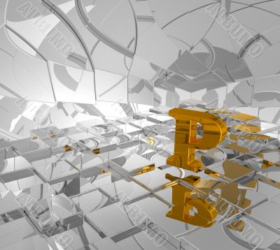golden letter p