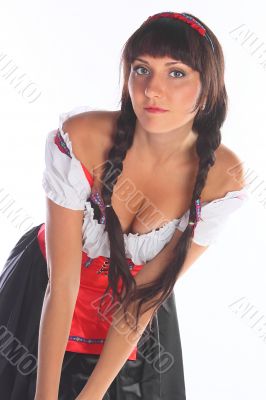 The girl in a traditional Bavarian dress