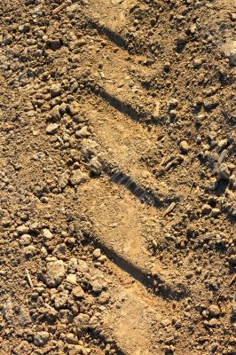 Tread pattern on soil