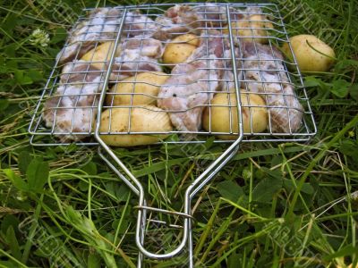 Barbeque prepare for fry