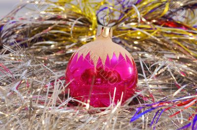 Red Christmas tree decorations.